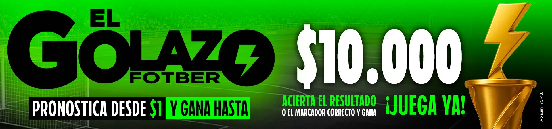 El Golazo Fotber: pronostica desde $1 y gana hasta $10.000